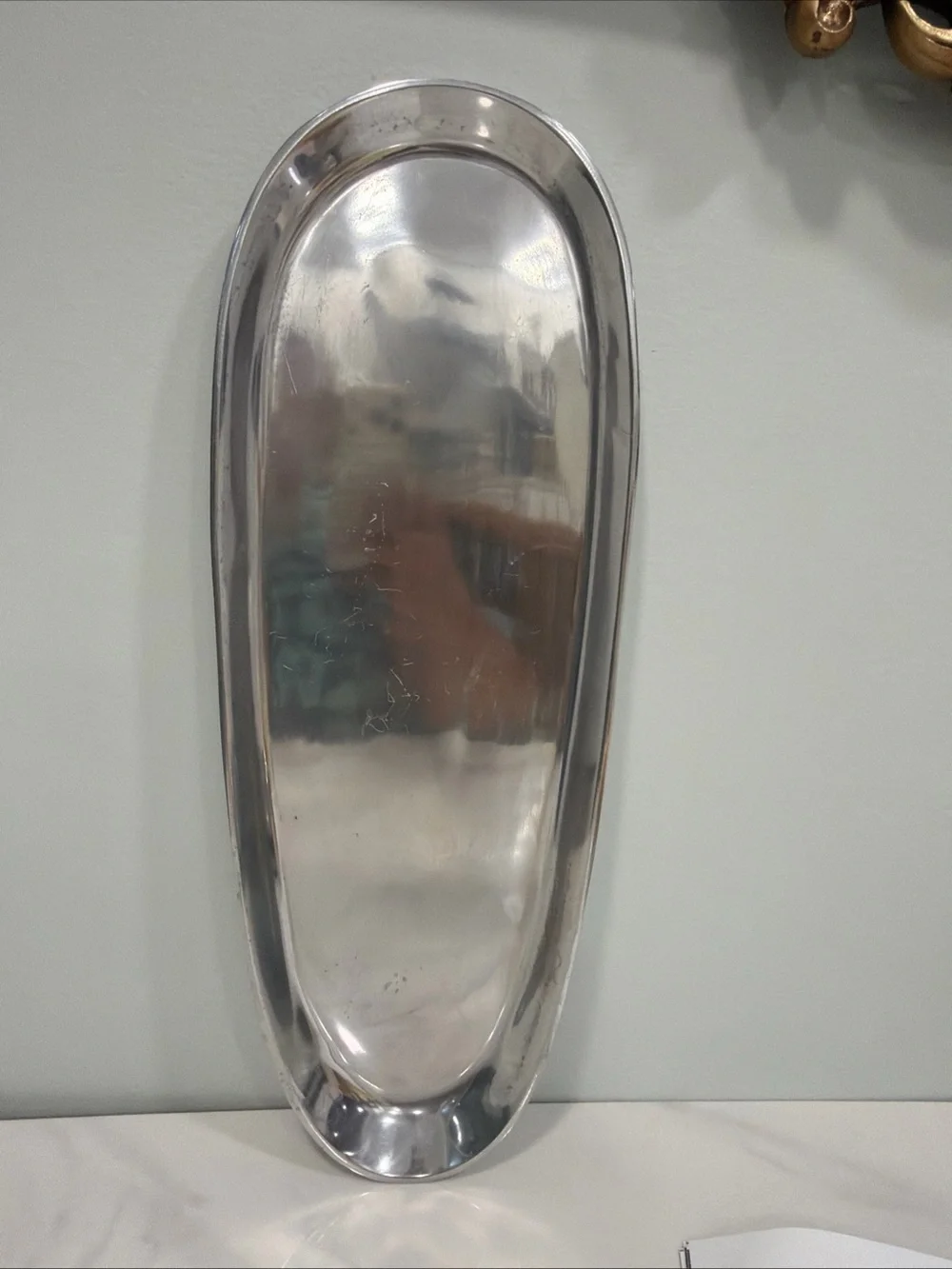 Pottery Barn Silver Rectangular Metal Tray